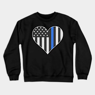 Police Thin Blue Line Heart Crewneck Sweatshirt